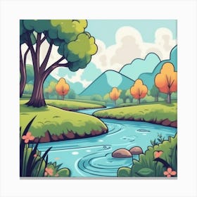 Cartoon Landscape 16 Canvas Print