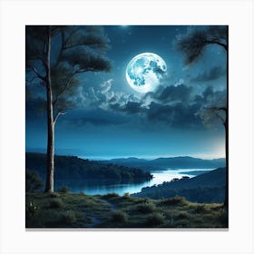 Full Blue Moon  Canvas Print