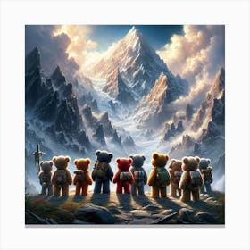 Teddy Bears In The Mountains 1 Canvas Print