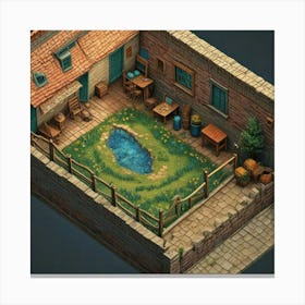 House With A Garden Canvas Print