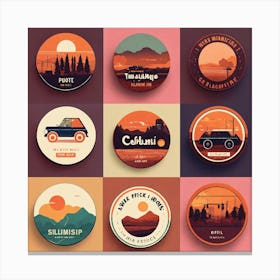 4 Badges Lo Fi Music With Minimalist Design (12) Canvas Print