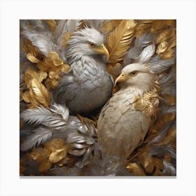 Golden Feathers and Silver Feathers 1 Canvas Print