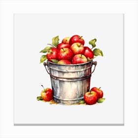 Apples In A Bucket 1 Canvas Print