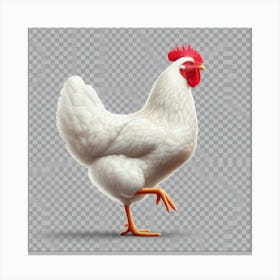 White Chicken On A Transparent Background Canvas Print