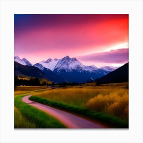 Sunset In New Zealand Canvas Print