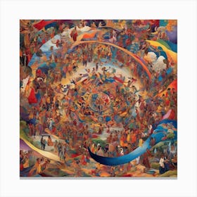 World In A Circle Canvas Print