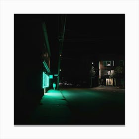 Neon Street At Night Canvas Print