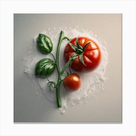 Tomatoes And Basil 4 Canvas Print