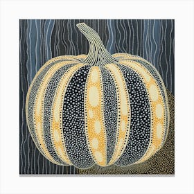 Yayoi Kusama Inspired Pumpkin Blue 1 Canvas Print