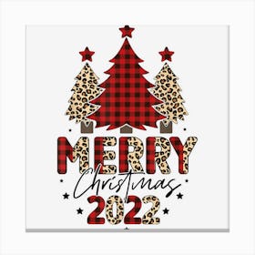 Merry Christmas 2022 Buffalo Plaid Red Christmas Tree Xmas 1 Canvas Print