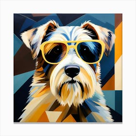 Abstract modernist Terrier dog Canvas Print