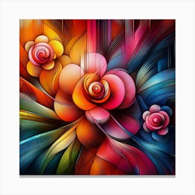 Abstract Flower Painting 1 Canvas Print