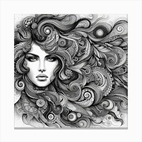 A portrat of woman 5 Canvas Print