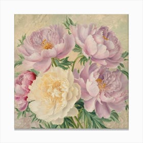 Peonies In A Vase Canvas Print