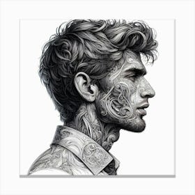 Portrait Of A Man With Tattoos Canvas Print