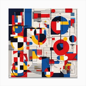 A Bauhausinspired Abstract Composition Featuring 5 Canvas Print