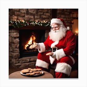 Santa Claus With Cookies 16 Canvas Print