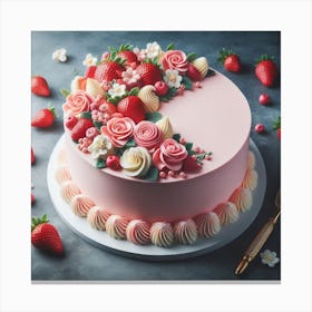 Strawberry Cake Canvas Print