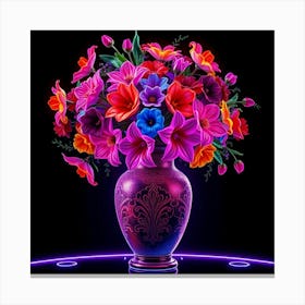 Colorful Flowers In A Vase 31 Canvas Print