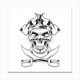 Pirate Skull With Swords Canvas Print
