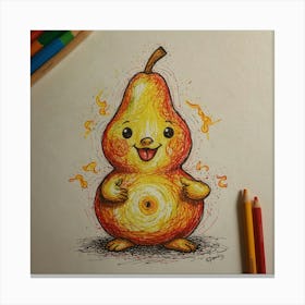 Pear Drawing 3 Canvas Print