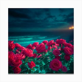 Roses On The Beach 20 Canvas Print