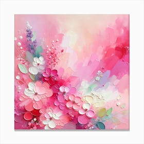 Abstract - Pink Flowers Canvas Print