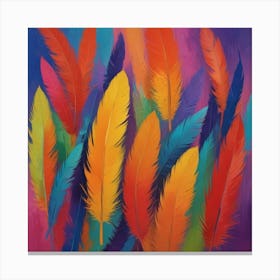 Colorful Feathers 1 Canvas Print