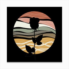 Rose On A Black Background Canvas Print