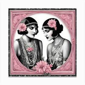 Two Ladies In Pink Canvas Print