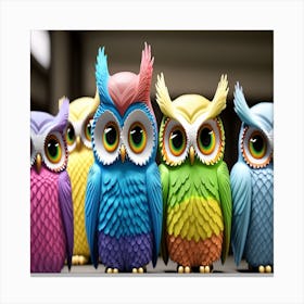 Colorful Owls 4 Canvas Print