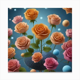 Roses In A Vase Canvas Print