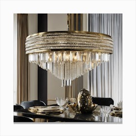 Dining Room Chandelier Canvas Print