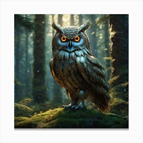 Owl In The Forest 44 Canvas Print