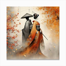 Geisha Creative Illustration Artwork 30 Canvas Print