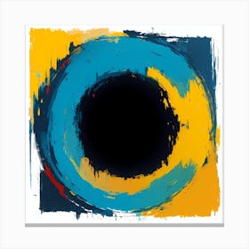 Blue And Yellow Circle Canvas Print