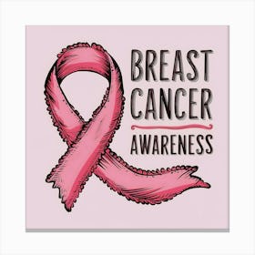 Women Breast Cancer Awareness background in Pink Ribbon international symbol for month October clipart and poster clipart and wall art 38 Canvas Print