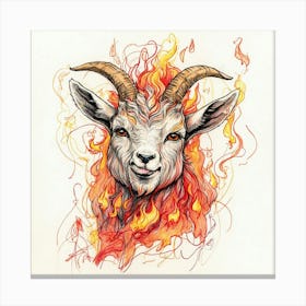 Goat On Fire 43 Canvas Print