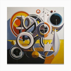 abstract painting with geometric 8 Canvas Print