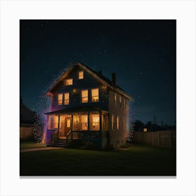 House At Night Canvas Print