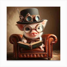 Steampunk Pig 1 Canvas Print