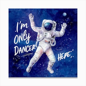 Astronaut in the Space Watercolor Painting Canvas Print