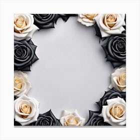 Black And White Roses 16 Canvas Print