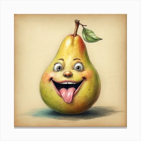 Pear Drawing Canvas Print