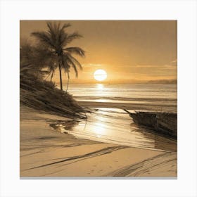 Sunset On The Beach 764 Canvas Print