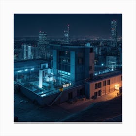 Cityscape At Night 1 Canvas Print