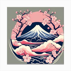 Cherry Blossoms On Mount Fuji Canvas Print
