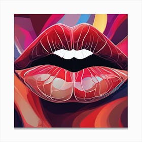 Abstract Lips Canvas Print