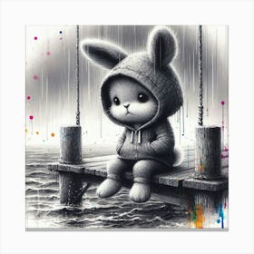 Bunny On A Swing Canvas Print