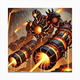 Magma Sentinels Weaponry Canvas Print